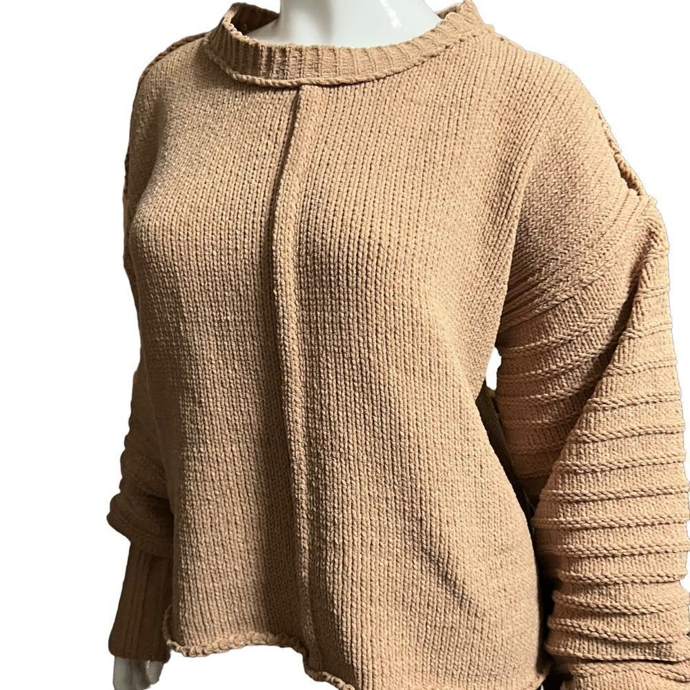 Impressions Slouchy Sweater Camel Color Batwing Drop Sleeves size Medium